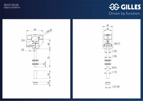GILLES 2DGT verstellbare Lenkerböcke schwarz für Suzuki GSX-S 750 WC50, Modelljahr 2017-2020 GSX-S 950 WEK1 / WEK2, ab Modelljahr 2021-  (2DGT-02-16.b)