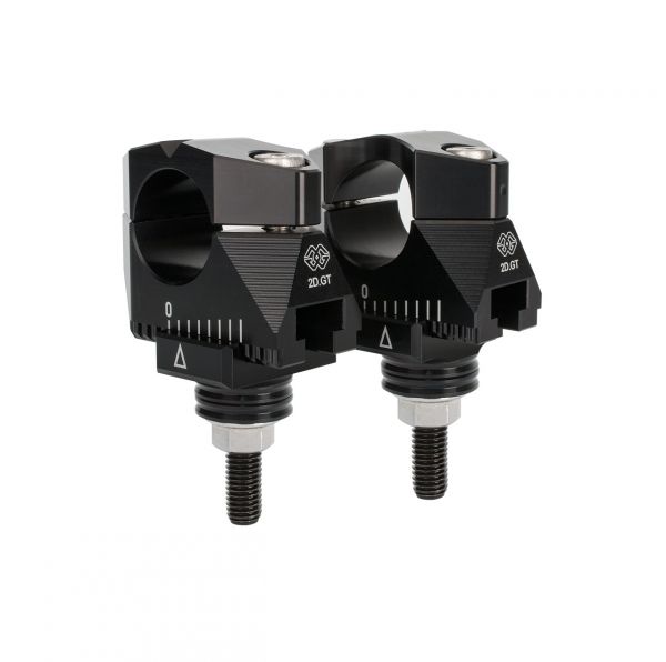 GILLES 2DGT verstellbare Lenkerböcke schwarz für Ducati Hypermotard 1100 Typ B1 07-10 und Suzuki DL1000 V-Strom Typ DD/WDD0 14-22 (2DGT-02-07.B)