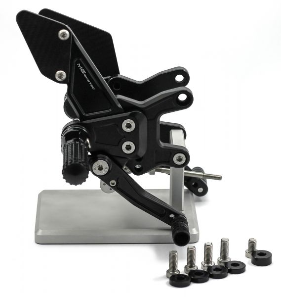 MG BIKETEC Sportfussrastenanlage / Rastenanlage / Fußrastenanlage mit ABE, gültig in D - A - CH für  Aprilia RSV4 / Factory ab 2025