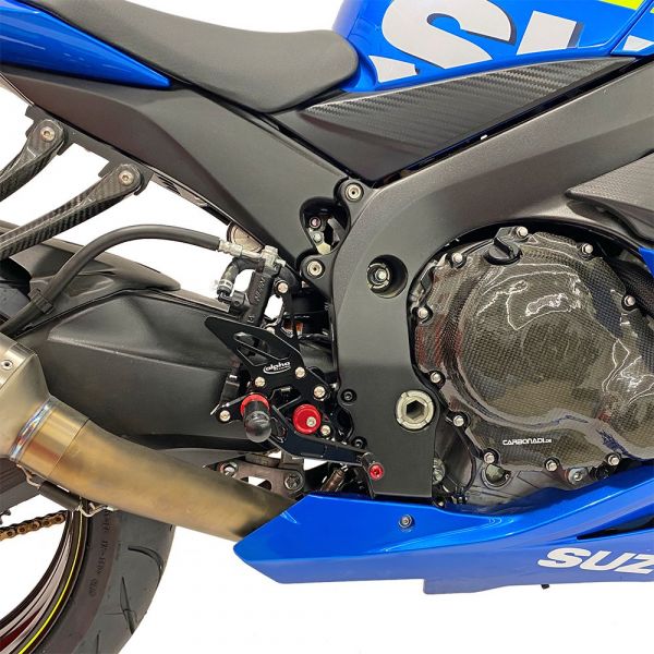 TRACK  Fußrastenanlage schwarz Suzuki GSX-R750 2011-2017 mit ABE