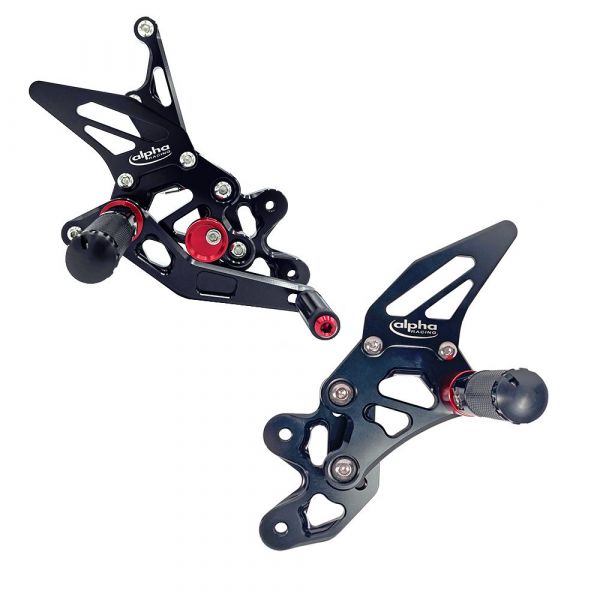 TRACK  Fußrastenanlage schwarz Suzuki GSX-R750 2011-2017 mit ABE