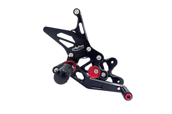 TRACK  Fußrastenanlage schwarz Suzuki GSX-R750 2011-2017 mit ABE