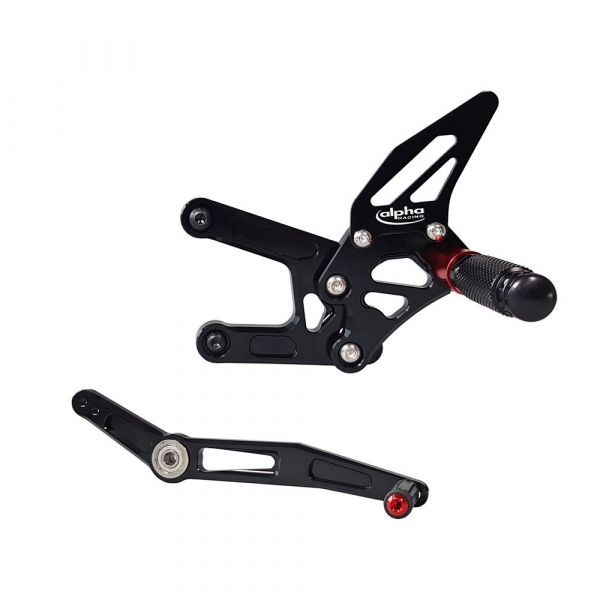TRACK  Fußrastenanlage schwarz Yamaha YZF-R6 RJ11, RJ15, RJ27 2006- ABE