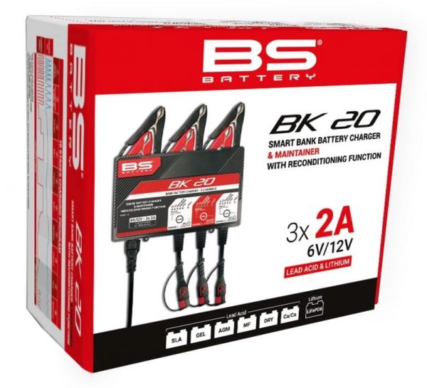 BS BATTERY BK20 Smart Akkuladegerät -6V/12V 3x2A