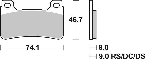 Racing Bremsbelag SBS 809 DC Dual Carbon