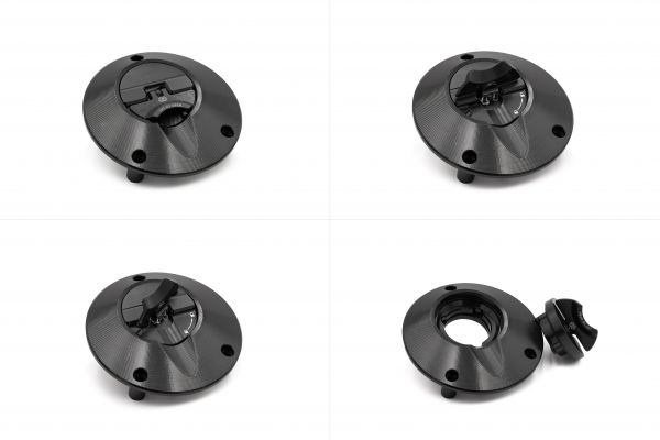 Gilles FCAP2 – CNC-Tankdeckel, schwarz -rot für Triumph Street Triple 765 RS H801 (2023 - ) + Triumph Tiger Sport 800 LN20 (2025) (FCAP2-B007-BR)