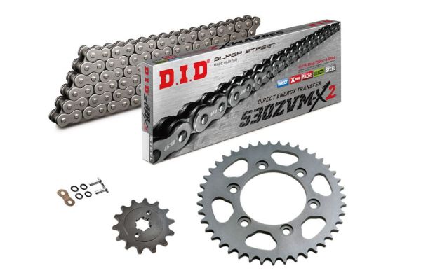 DID Kettensatz mit 530ZVM-X2 Kette, Farbe standard, für Honda CBR1000RR, Modelljahr 2006-2007