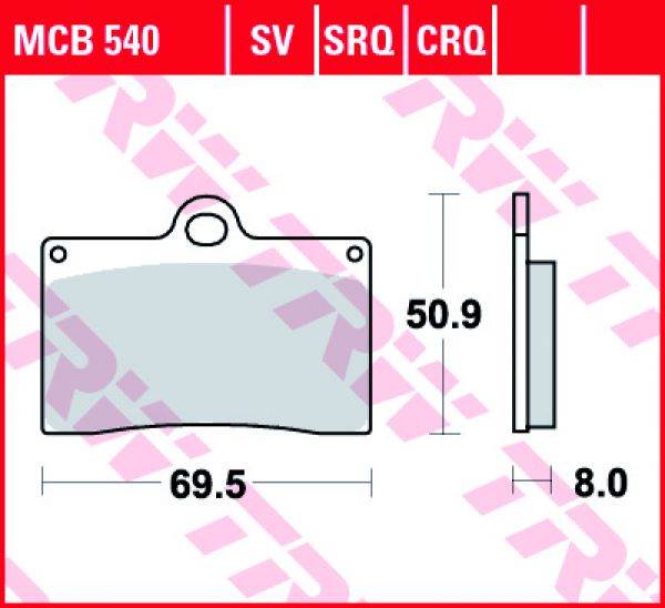 TRW Lucas Bremsbelag MCB 540 SV Sinter Street TRW Lucas Bremsbelag MCB 540 SV Sinter Street
