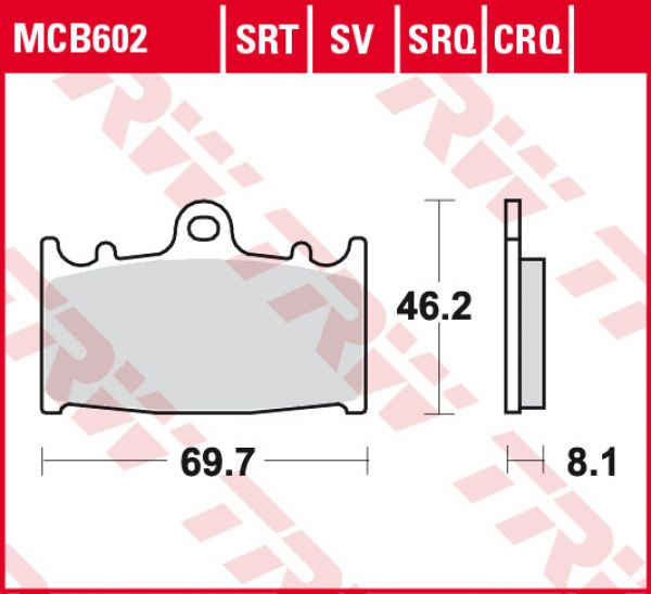 TRW Lucas Racing Bremsbelag MCB 602 CRQ MCB602 602CRQ MCB602CRQ Hyper Carbon