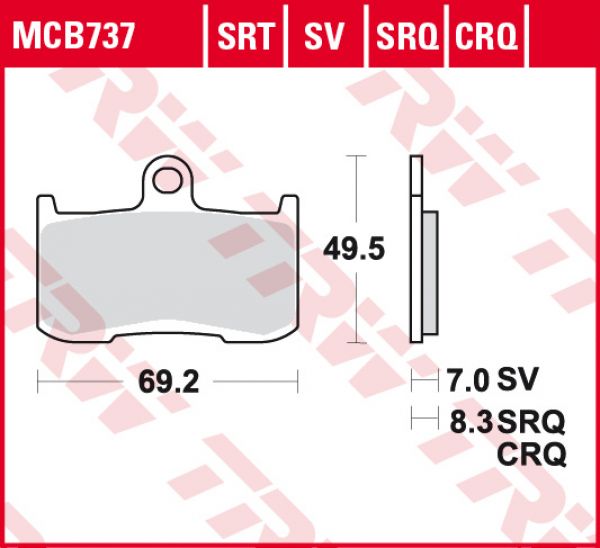 TRW Lucas Racing Bremsbelag MCB 737 SRQ Sintermetall