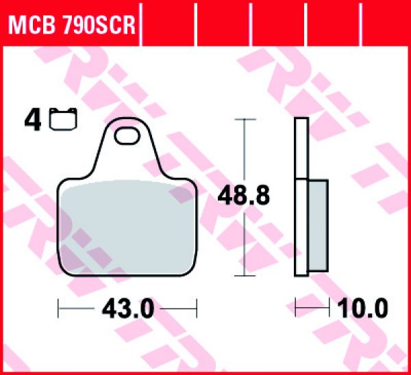 TRW Lucas Racing Bremsbelag MCB 790 SCR Sinter Carbon