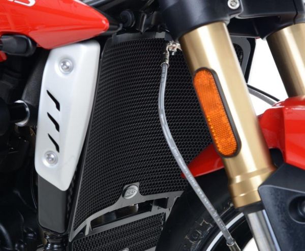 Triumph Speed Triple 1050 S R und RS ab 2016 R&G Kühlergitter Wasserkühler schwarz water radiator grilles black