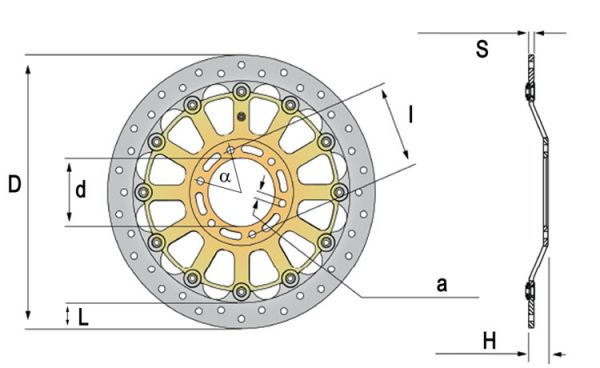 Brembo Racing Bremsscheibe für Suzuki 08670366