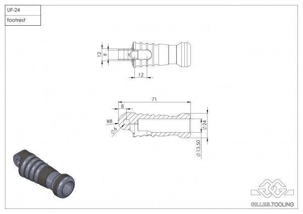 Gilles Tooling Klapprasten UF-25-KIT, schwarz  (UF-25-KIT-B)