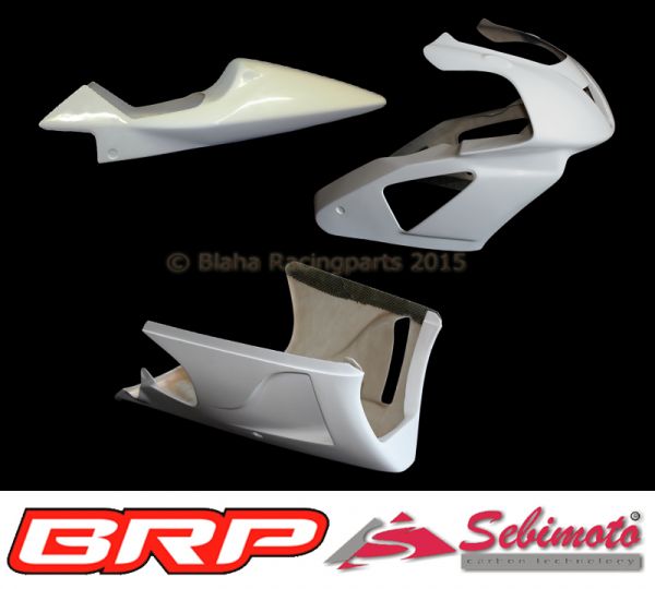 Honda VTR 1000 SP1 SP2 SC45 Sebimoto Rennverkleidung 2 tlg. und Höcker offen