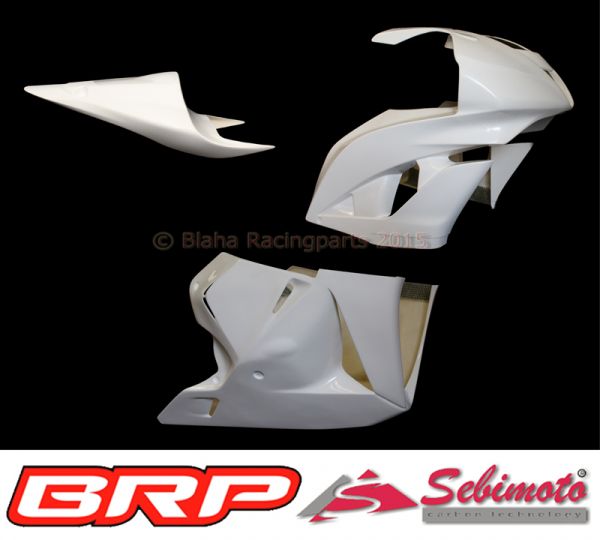 Honda CBR 600RR 2009-2012 PC40 ABS Sebimoto Rennverkleidung 2 teilig + Höcker offene Sitzfläche für Originalsitz Fairing 2 parts, lower part racing + tailsection open seatplate for original seat