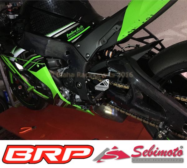 Kawasaki ZX 10R 2016 bis 2020 Sebimoto Schwingenschutz links Swingarm protection left side