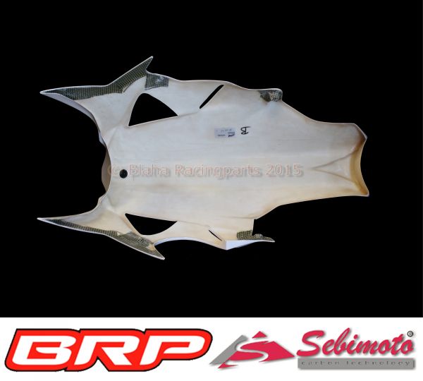 BMW S 1000RR / 2012-2014 Sebimoto Unterteil geschlossen, für original Auspuffanlage, mit Seitenständerausschnitt / Lower part for original exhaust