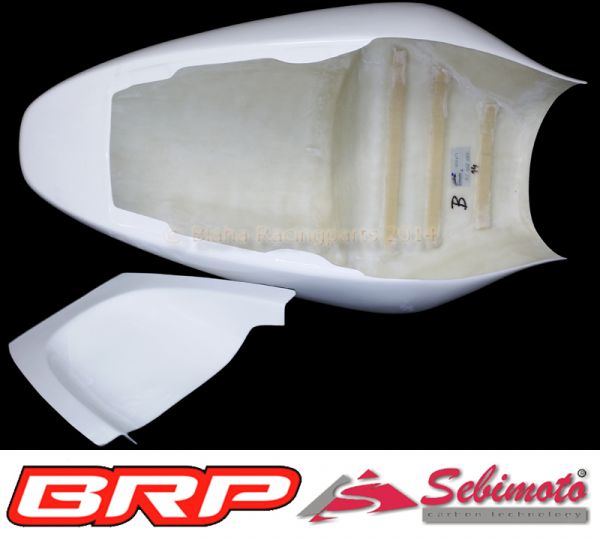 Suzuki GSX-R 600 1997-2000 und GSX-R 750 1996 - 1999 Sebimoto Höcker geschlossene Sitzfläche für Moosgummiauflage inklusive Höckerschutzblech - Tailsection closed seatplate for foam rubber inclusive undertail