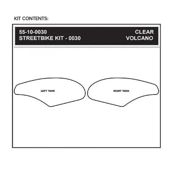 Kawasaki ZX 10R 2004-2007 Stompgrip - Volcano Traction Pads - schwarz - 55-10-0030B