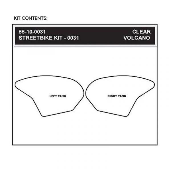 Kawasaki ZX 6R RR 2005-2006 Stompgrip - Volcano Traction Pads - schwarz - 55-10-0031B
