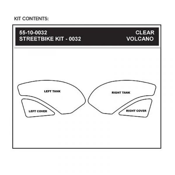 Kawasaki ZX 6R 2007-2008 Stompgrip - Volcano Traction Pads - schwarz - 55-10-0032B