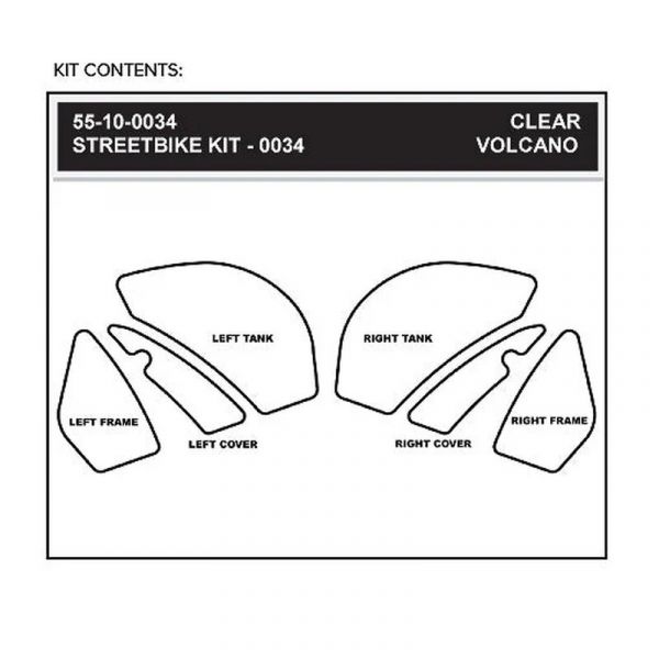 Kawasaki ZX 10R 2008-2010 Stompgrip - Volcano Traction Pads - schwarz - 55-10-0034B