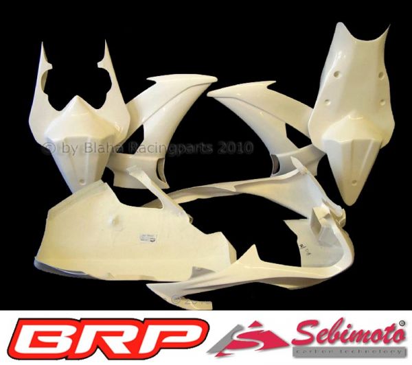 Yamaha YZF 600 R6 2008-2016 RJ15 RJ21 Sebimoto Rennverkleidung 4 tlg. + Höcker geschlossen Höckerplatte und Adapter racing fairing