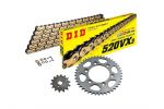 DID Kettensatz mit 520VX3 Kette, Farbe gold, für KTM 390 Adventure, Modelljahr 2020 und 390 RC, Modelljahr 2021-