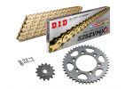 DID Kettensatz mit 525ZVM-X2 Kette, Farbe gold, für Aprilia RSV4 1000 Factory, Modelljahr 2015- und RSV4 1100 Factory, Modelljahr 2019-