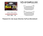 Vesrah Racing-Bremsbeläge RJLXX, VD-9104RJLXX passend für die neuen Sportmodelle Aprilia, Ducati, MV Agusta etc. ab 2025