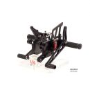LSL 2Slide Rastenanlage für Aprilia RSV4 R, RC, 2011-2016, schwarz-rot, mit Umkehrschaltung, ohne Straßenzulassung